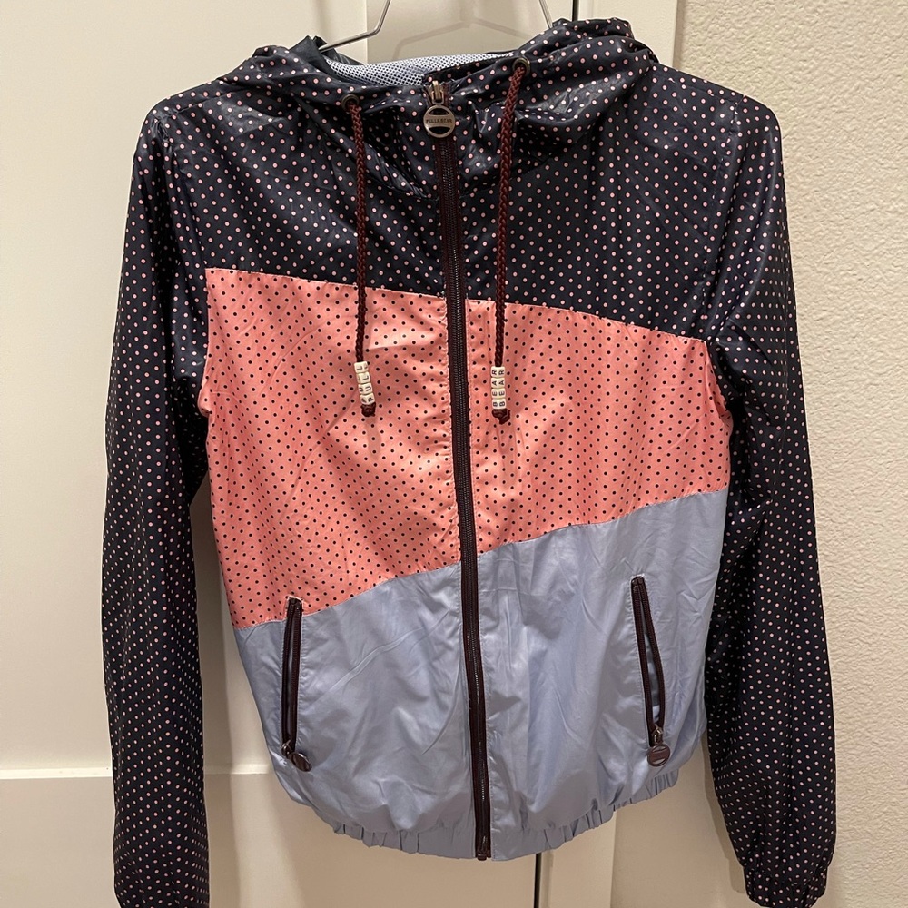 Pull & Bear polka dot windbreaker jacket